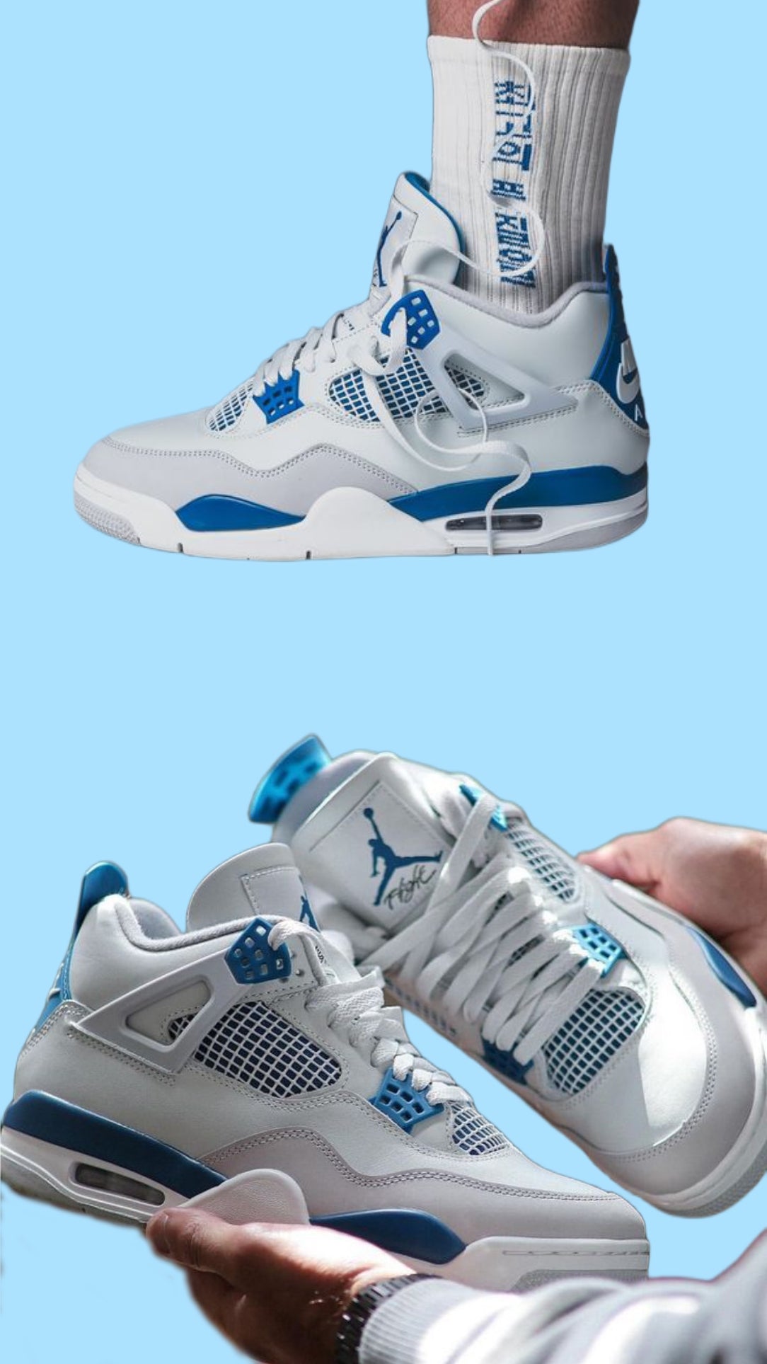 Nikee Air Jordan Retro 4 Military Blue