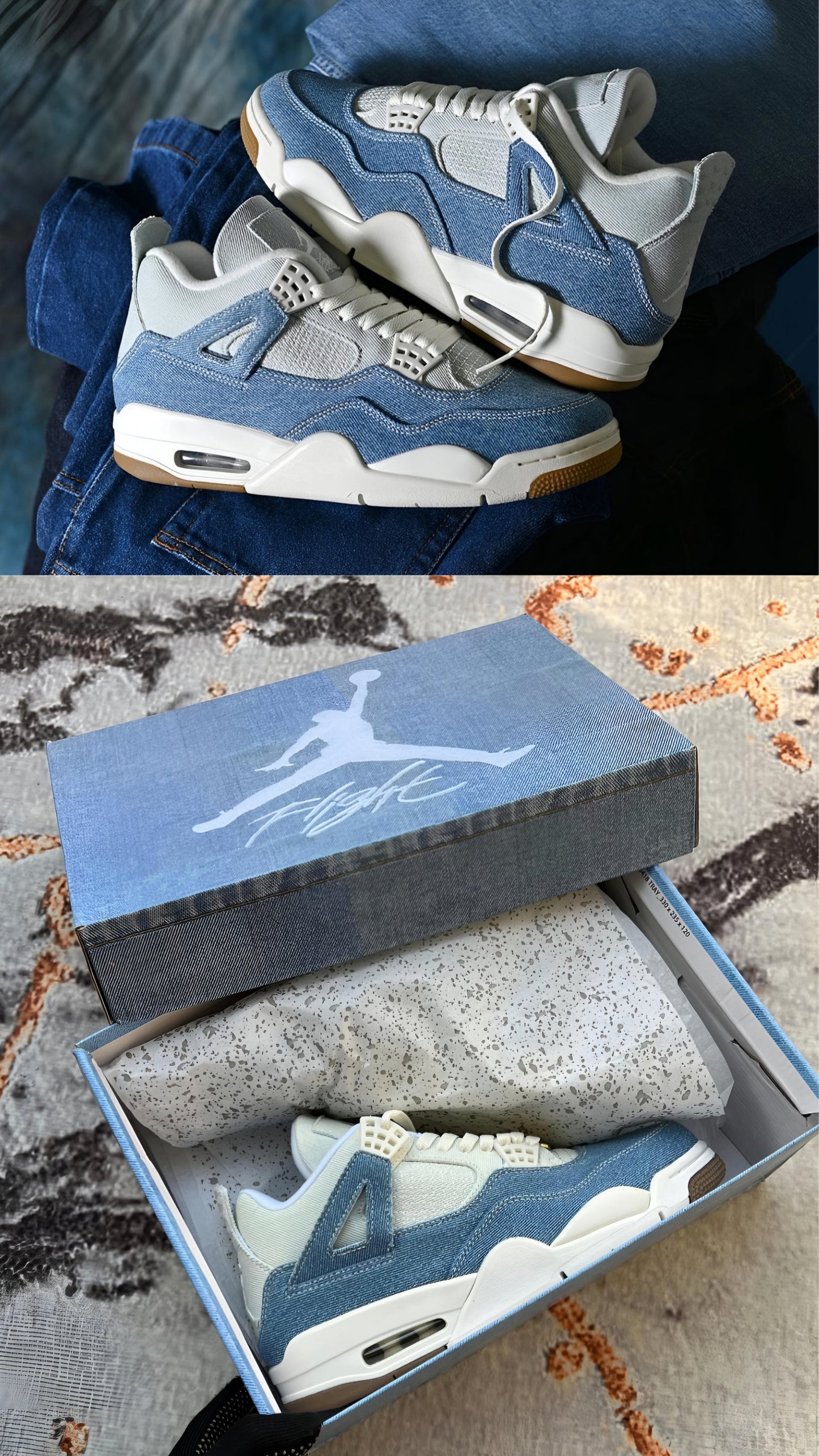 Air Jordan Retro 4 Denim Worn Blue Semi UA