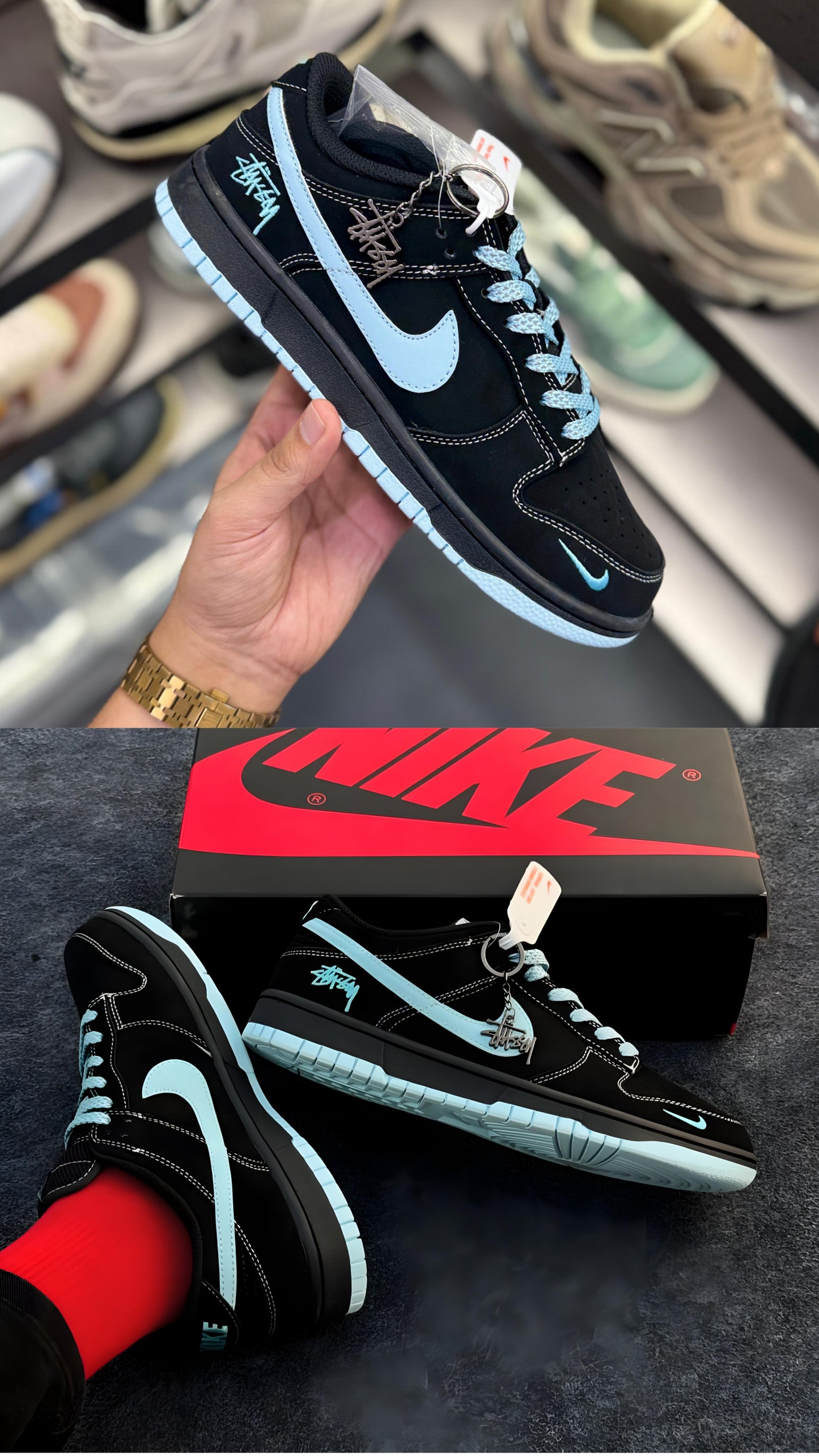 SB Dunk x Stusssy Black