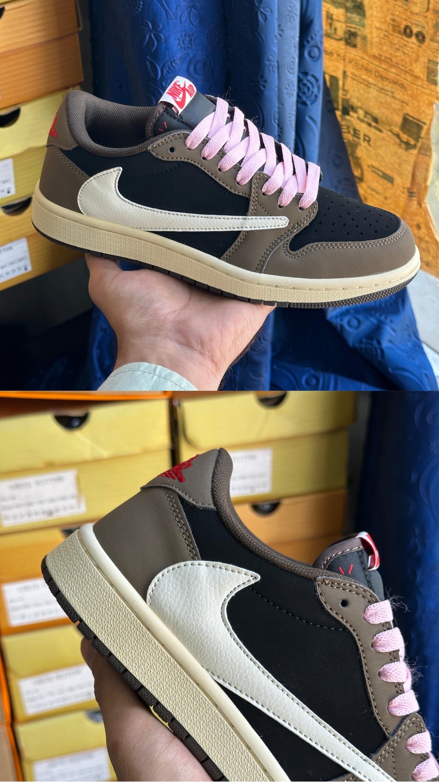 Nikee Air Jordan 1 low Travis Scott Dark Mocha Semi UA