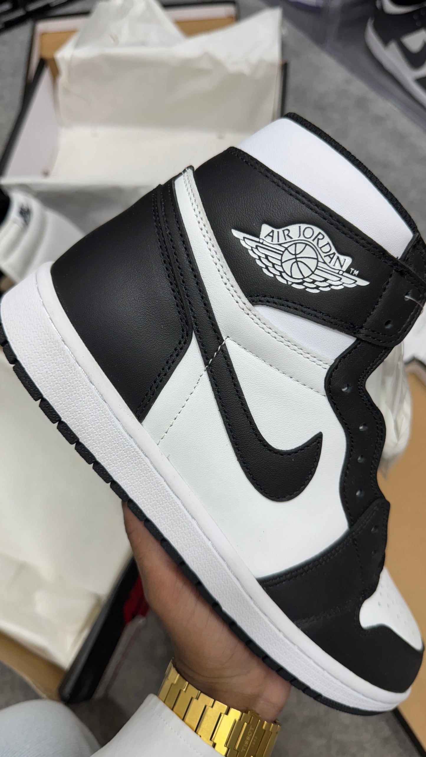 Nikee Air Jordan 1 High 85 Black  White Semi UA