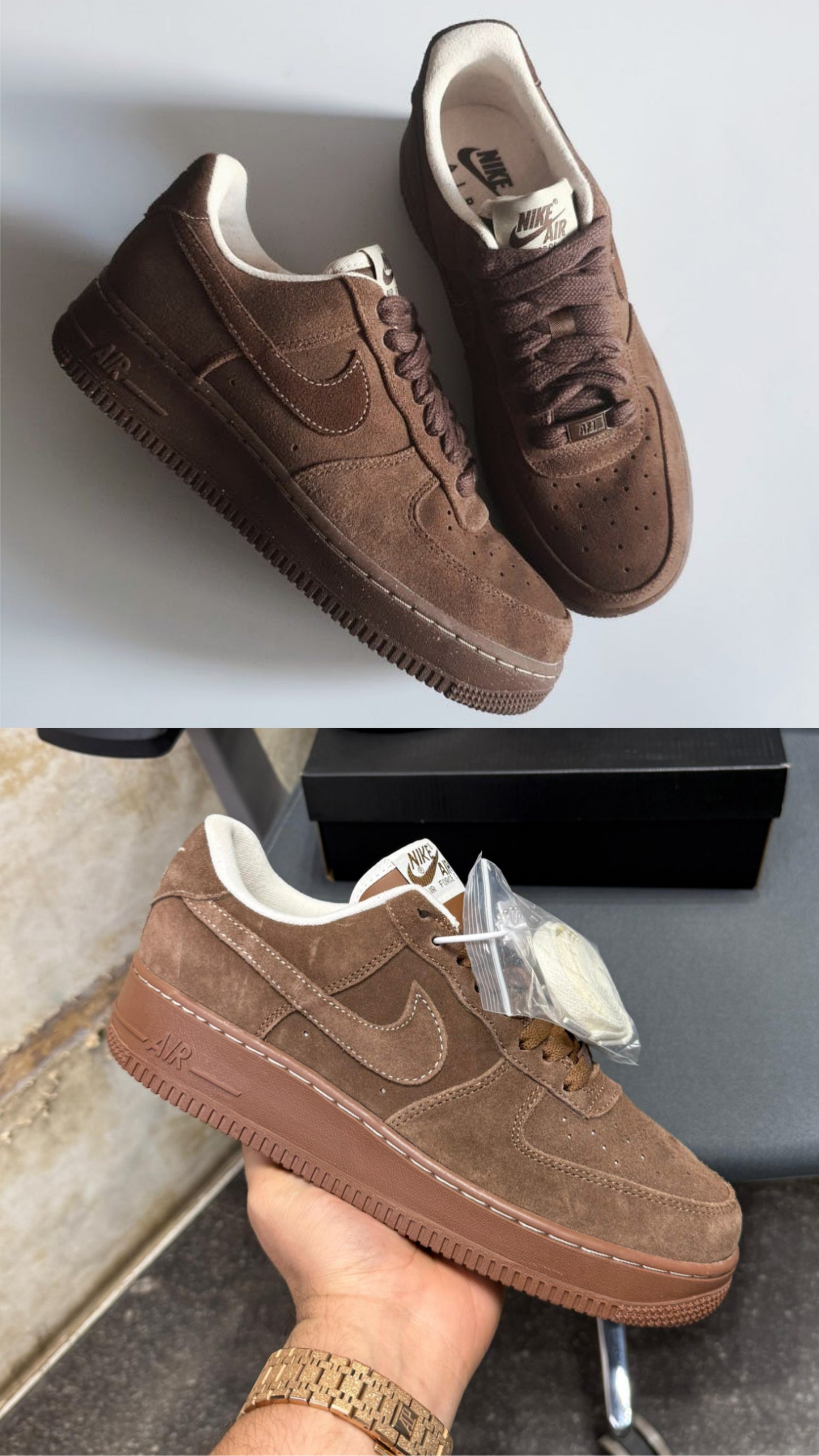 Nikee Airforce 1 Low Suede Cacao Wow