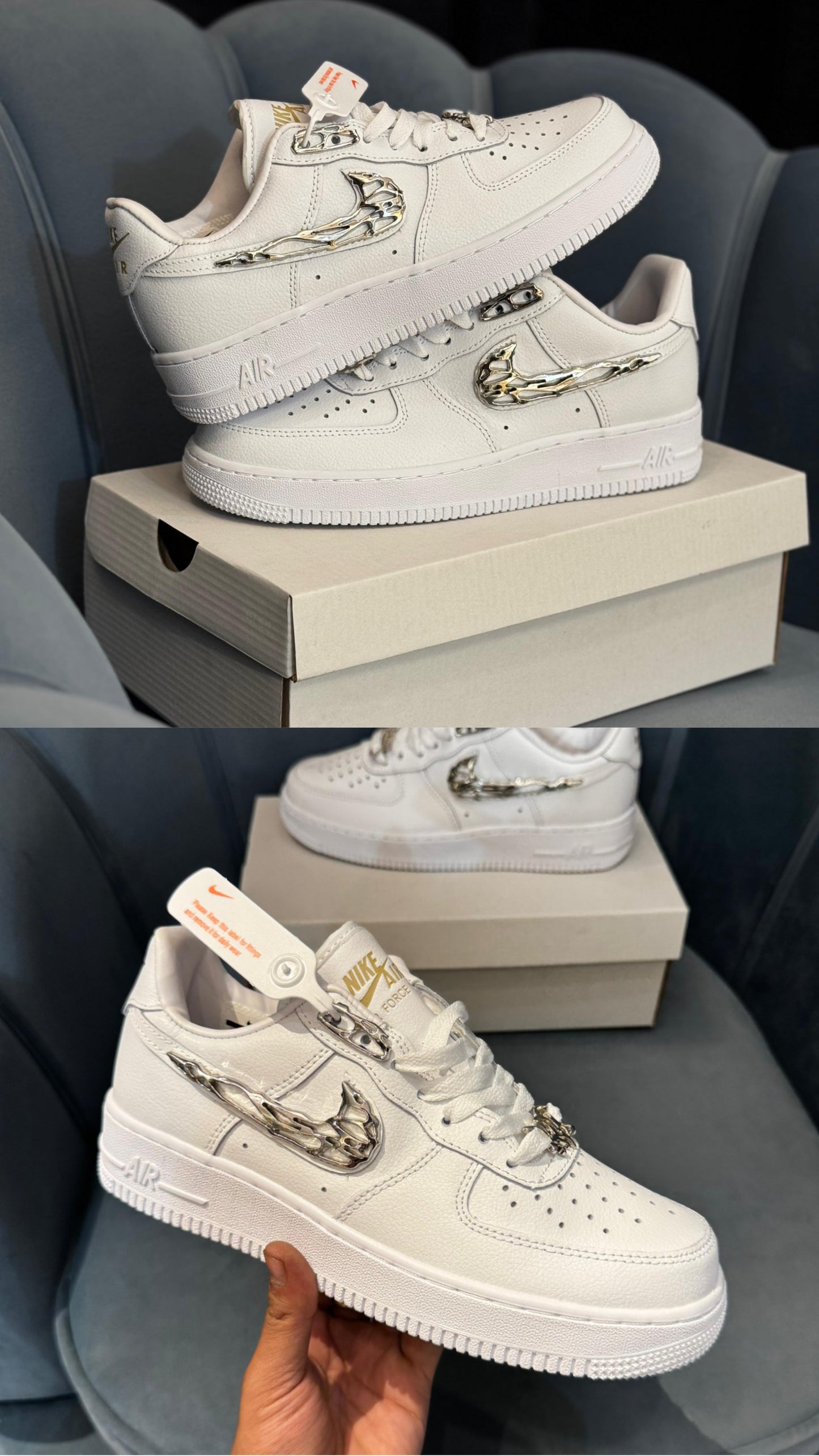 Nikee Airforce 1 White Molten Metal