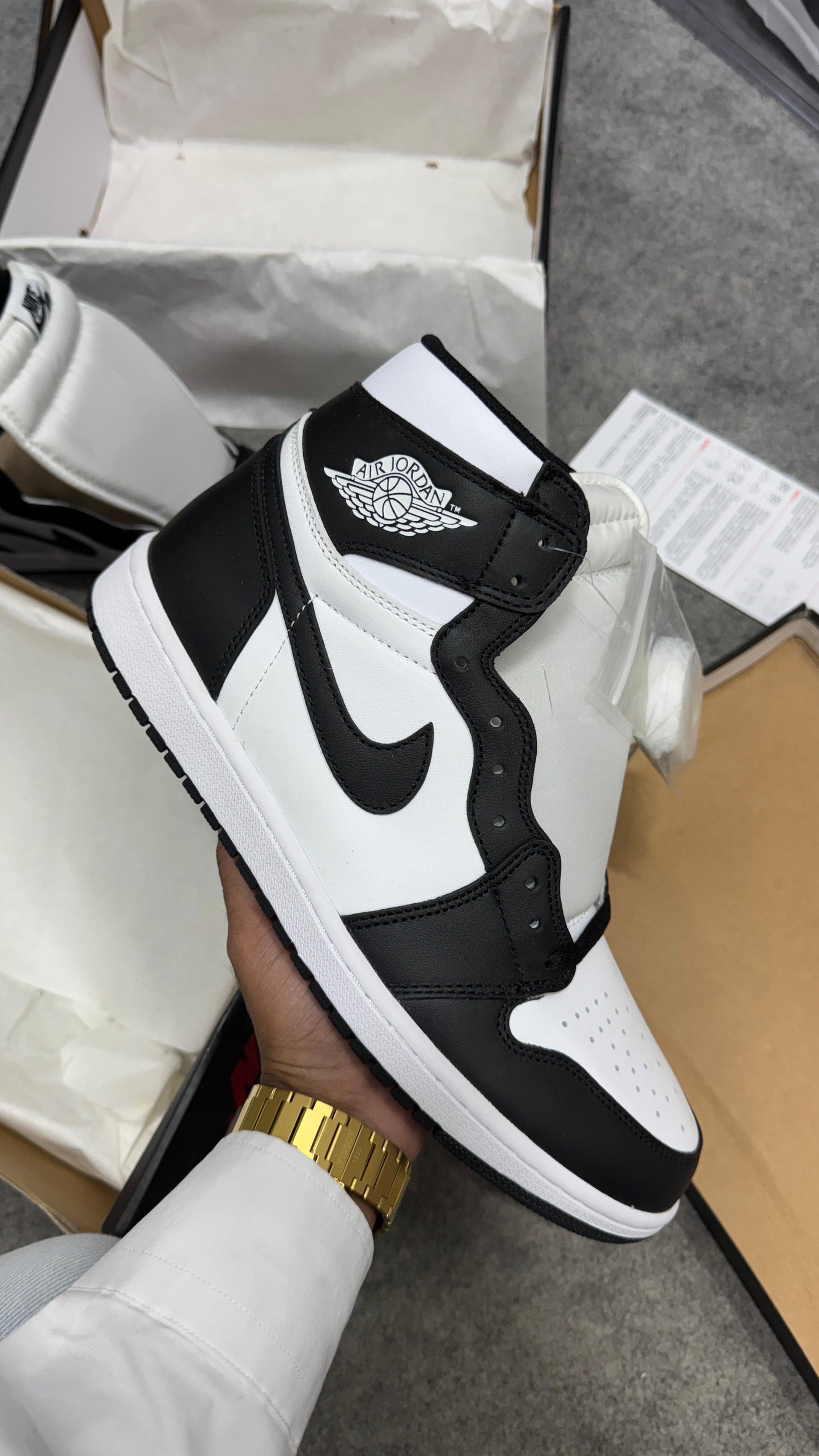 Nikee Air Jordan 1 High 85 Black  White Semi UA