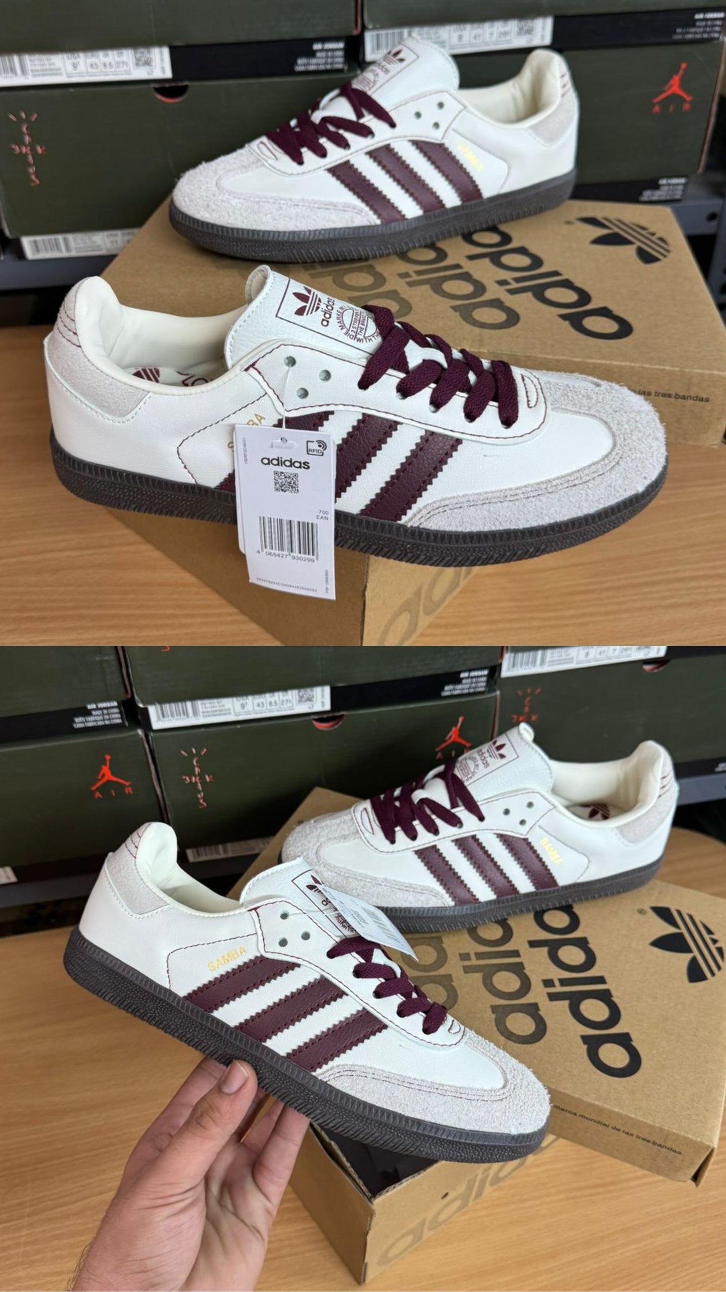 Adidass Samba OG Wonder White Maroon