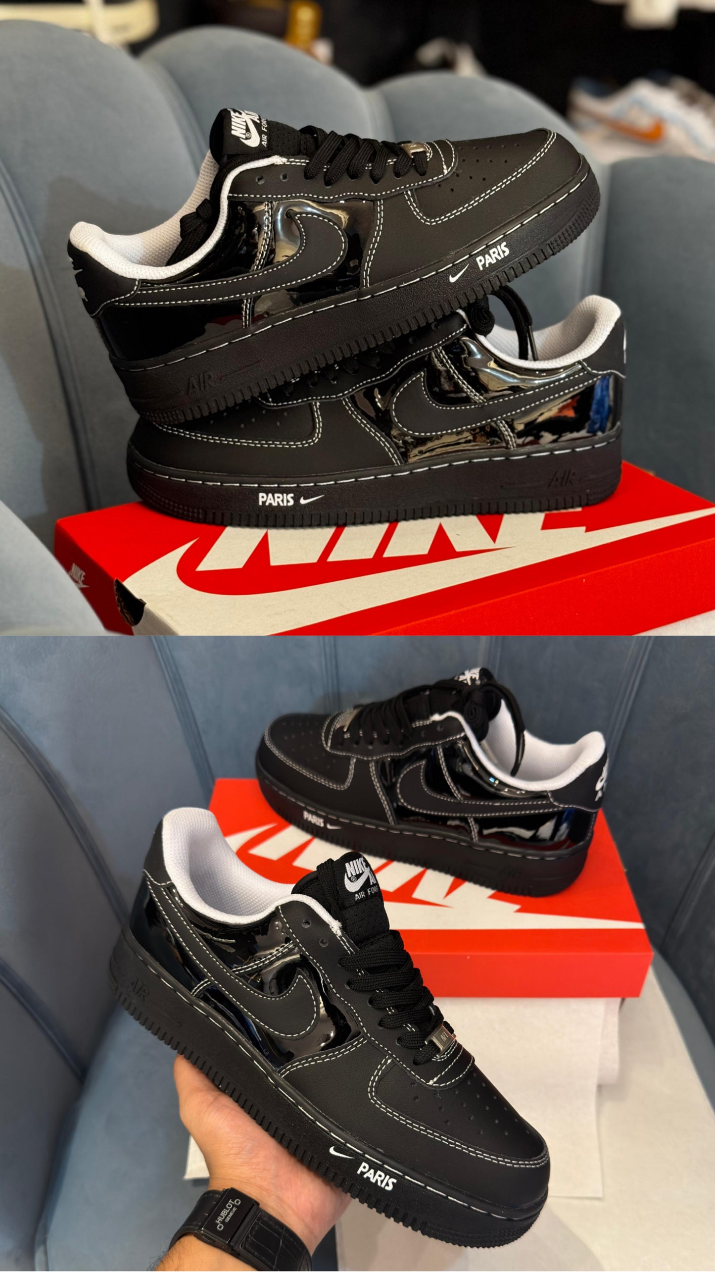 Nikee Airforce 1 x Paris Black