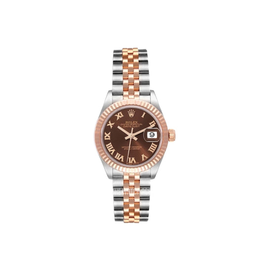 Rolexx Lady Date Just Brown & Silver