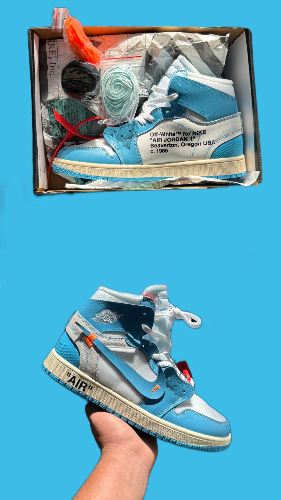 Nikee Air Jordan 1 High Off White UNC