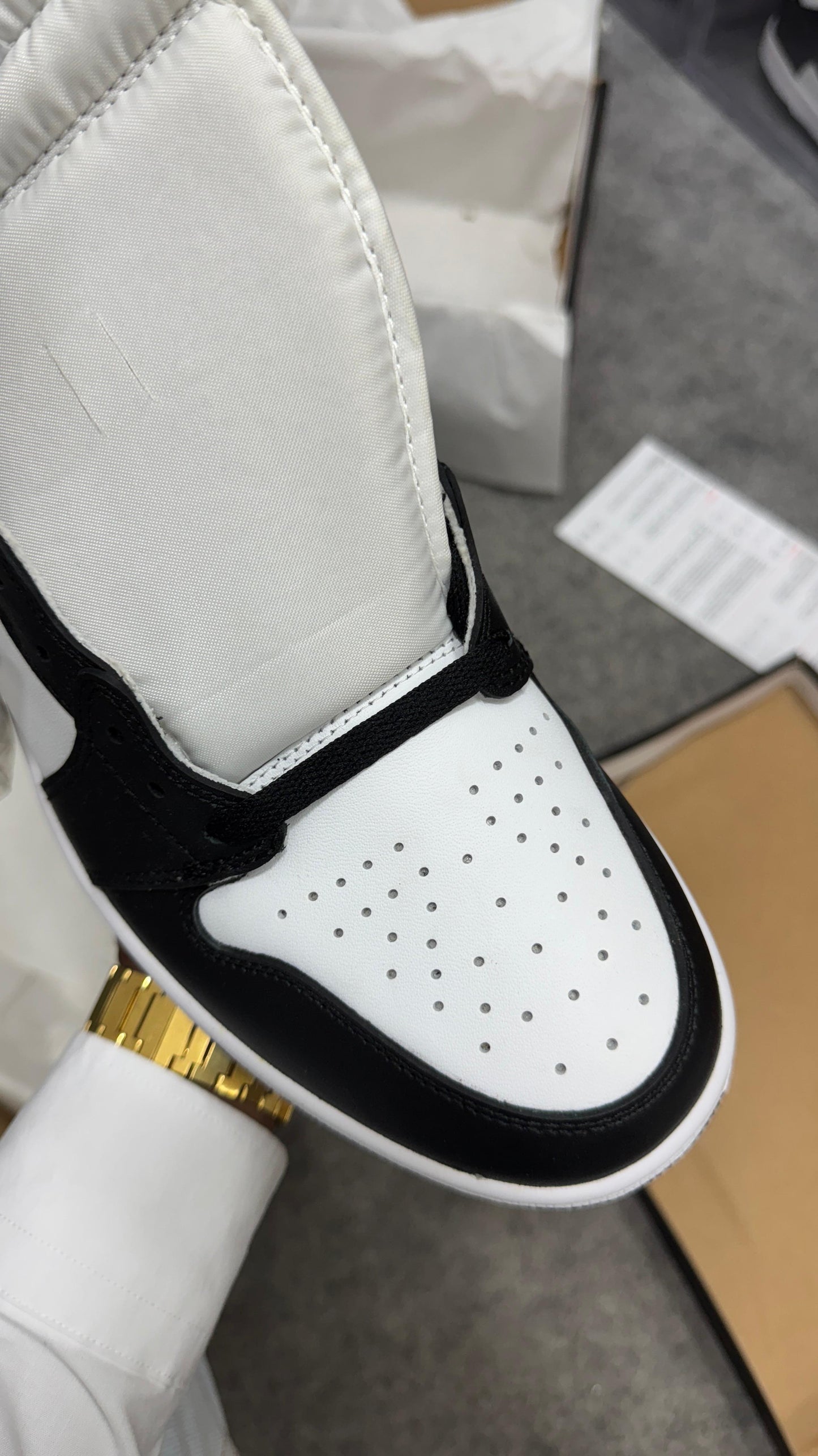Nikee Air Jordan 1 High 85 Black  White Semi UA